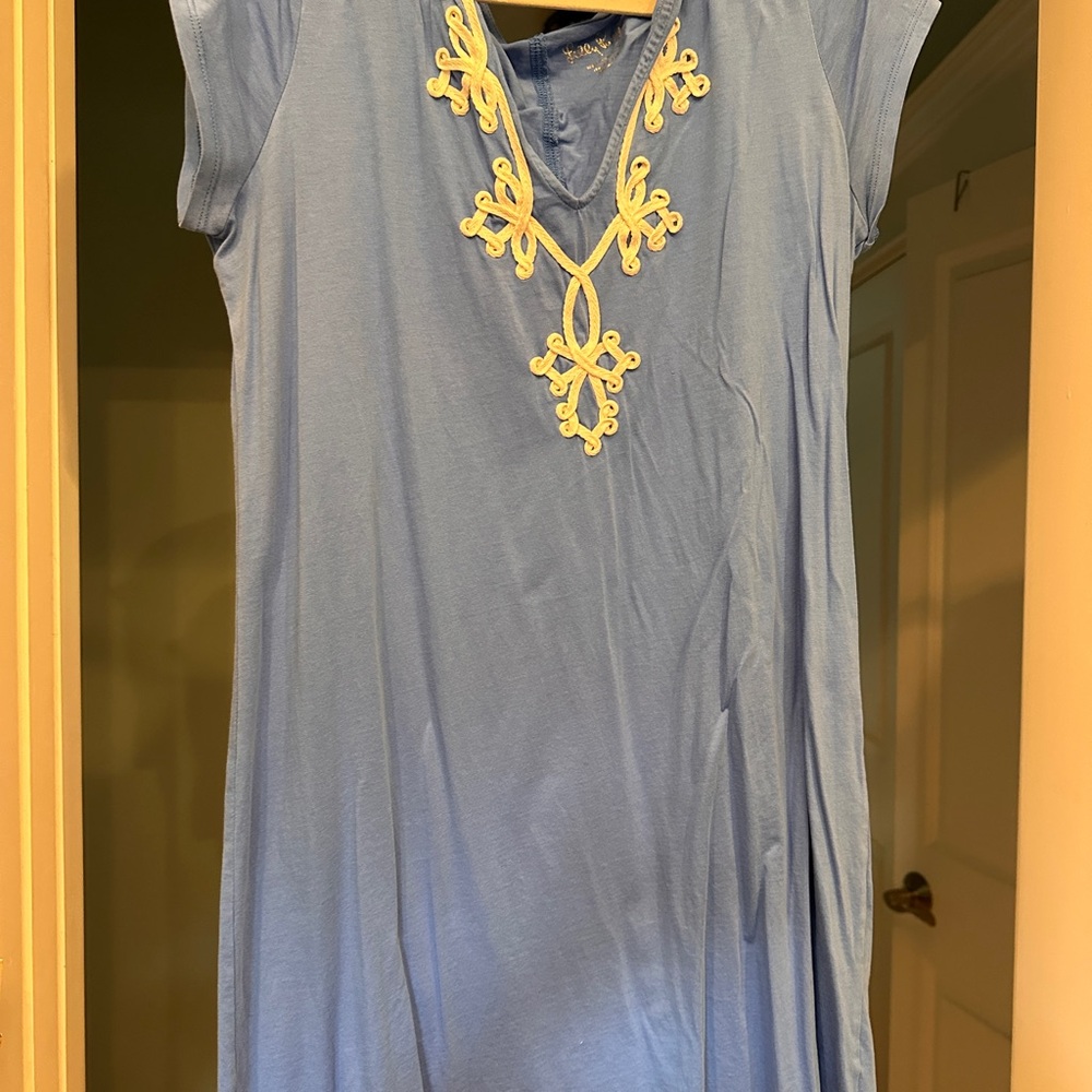Lilly Pulitzer Blue T-Shirt Mini Dress L